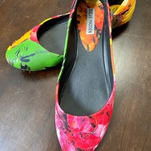 Steve Madden Watercolor Floral Flats 10 P-HeavenF